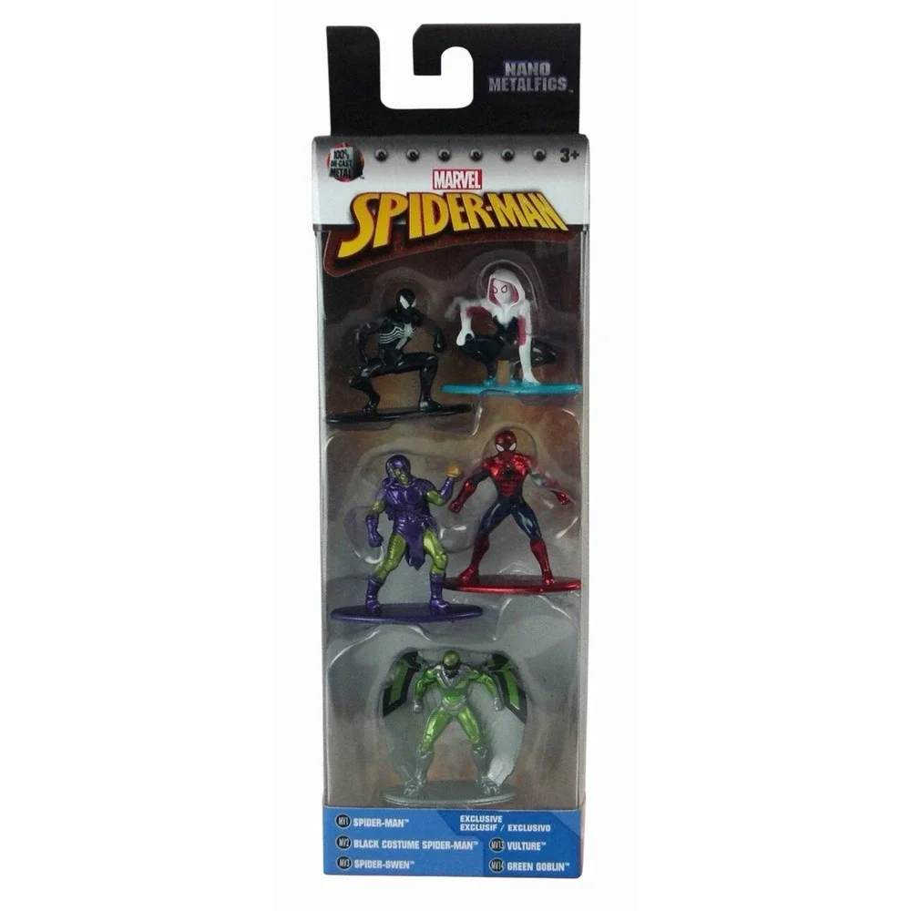 SPIDER-MAN 5-Pack Nano Metalfigs Die-Cast‎ Marvel JadaToys New!!
